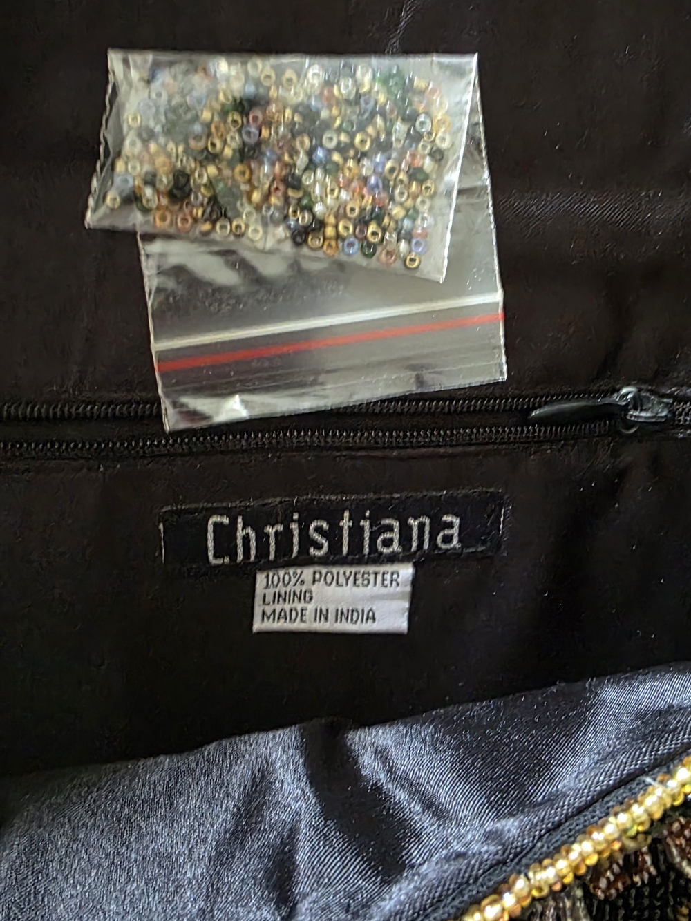 Vintage Christiana Glass Beaded Evening Bag Purse Hand Crafted Glass Bead India - Picture 6 of 10